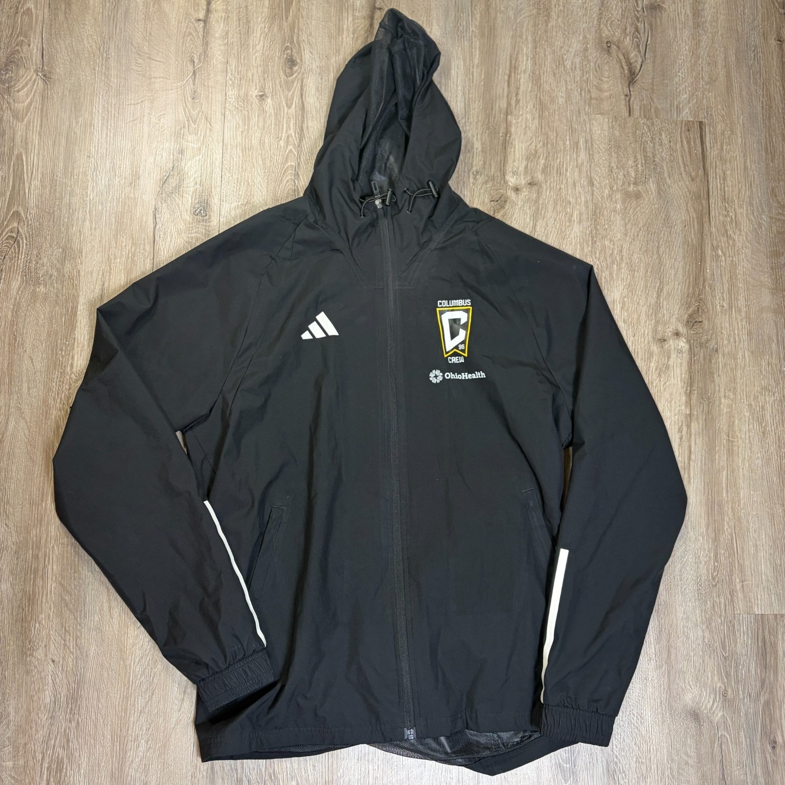 Columbus Crew Adidas Tiro 23 Rain Jacket Black Hooded Medium Waterproof